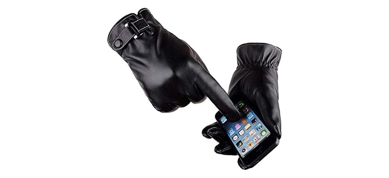 Eonpow Men's Touchscreen Texting Leather Gloves