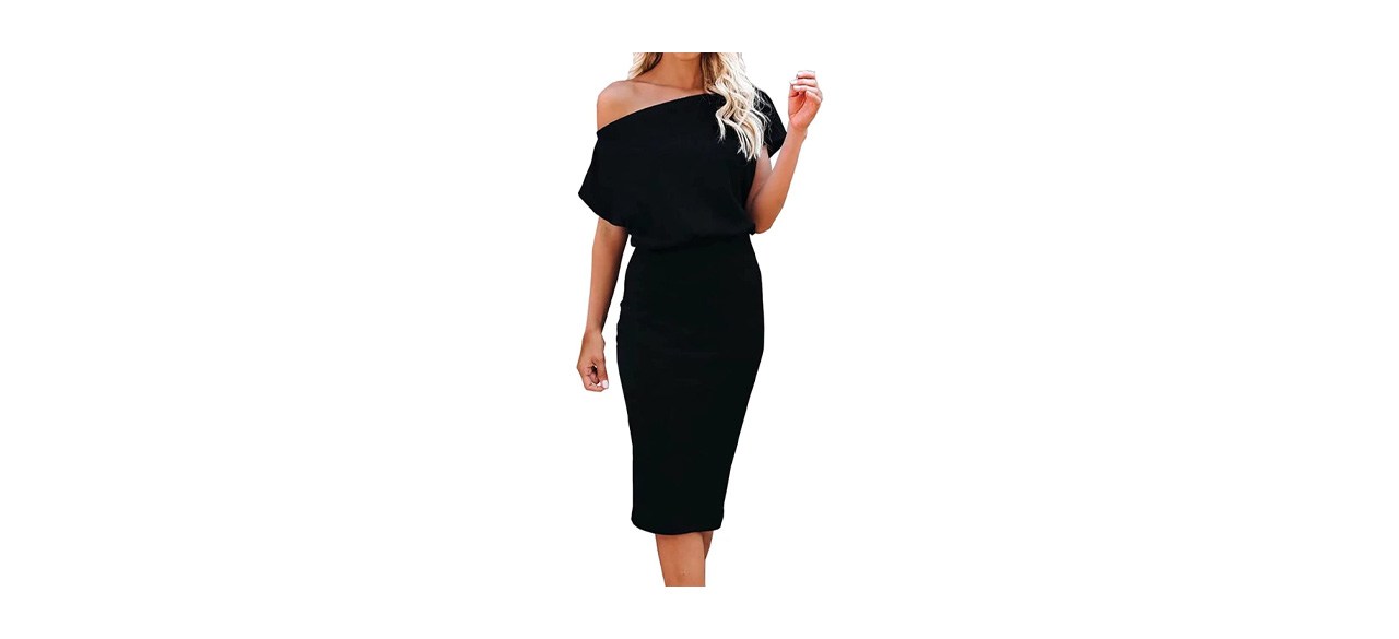 Best Ezbelle Off The Shoulder Short Sleeve Body Con Midi Dress