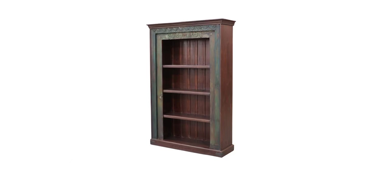 FarPavillionsTX Farmhouse Style Antique Teak Wood Repurposed Bookcase