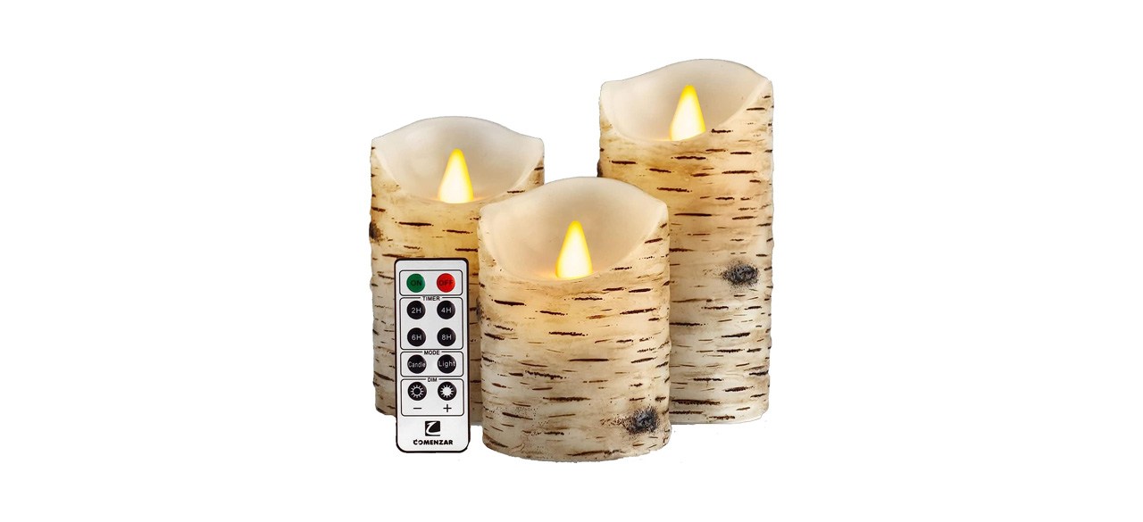 Comenzar Birch Candles on white background