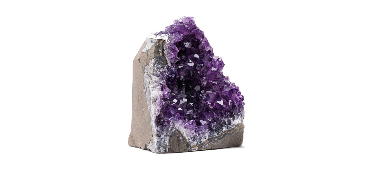 Emporion Natural Amethyst Crystal on white background