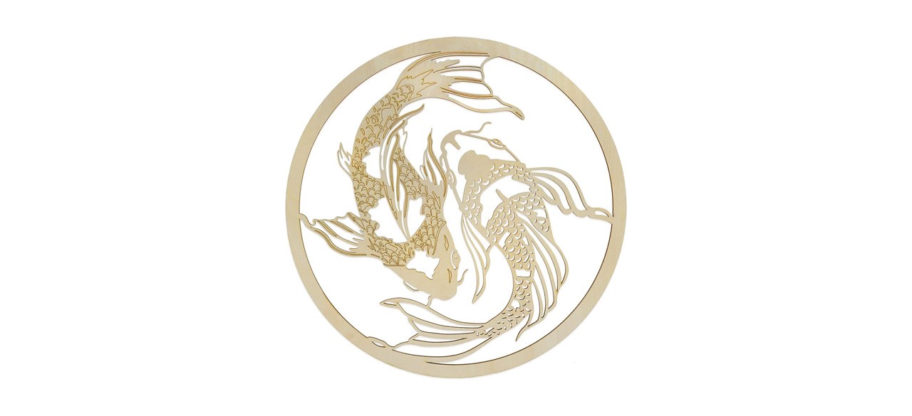 Fourth Level Yin Yang Koi Fish on white background