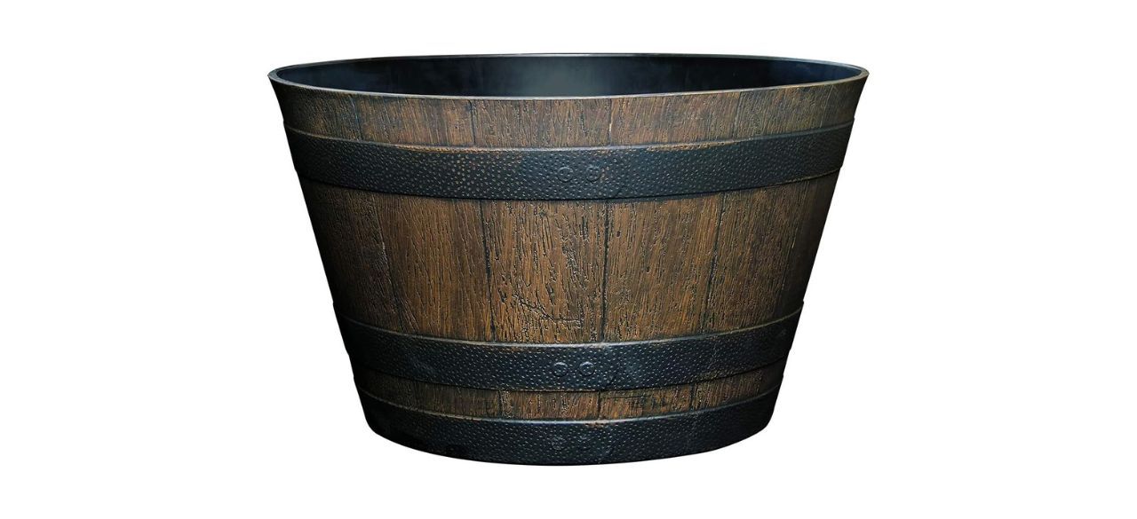 Classic Home and Garden Whiskey Resin Barrel Planter