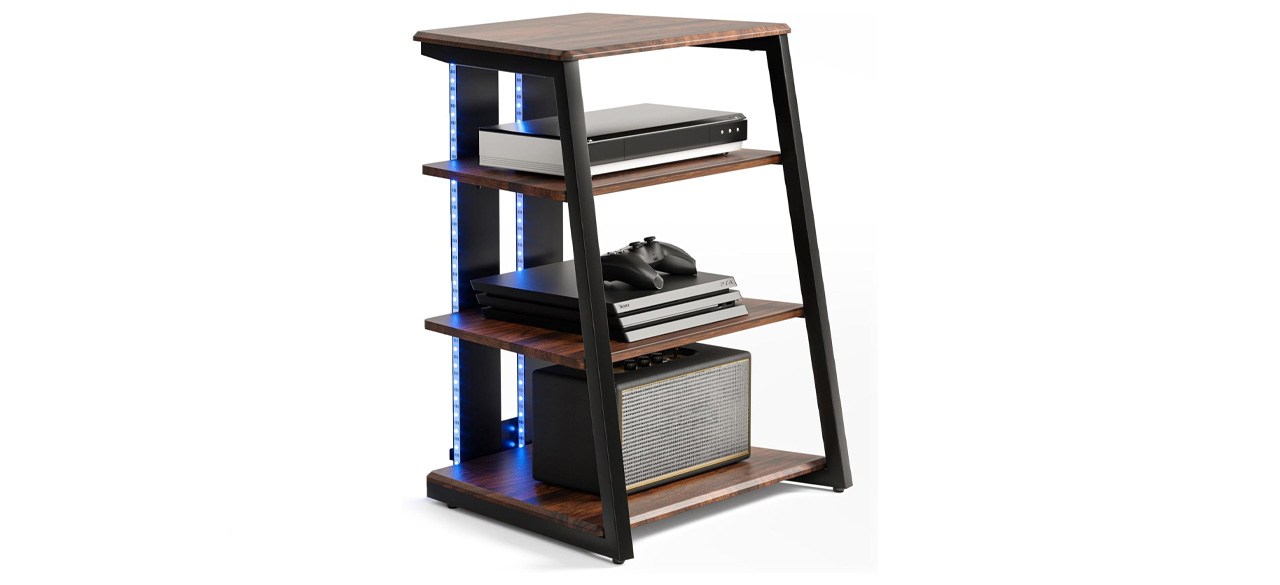 FITUEYES Design 4-Tier AV Media Stand with LED Lights