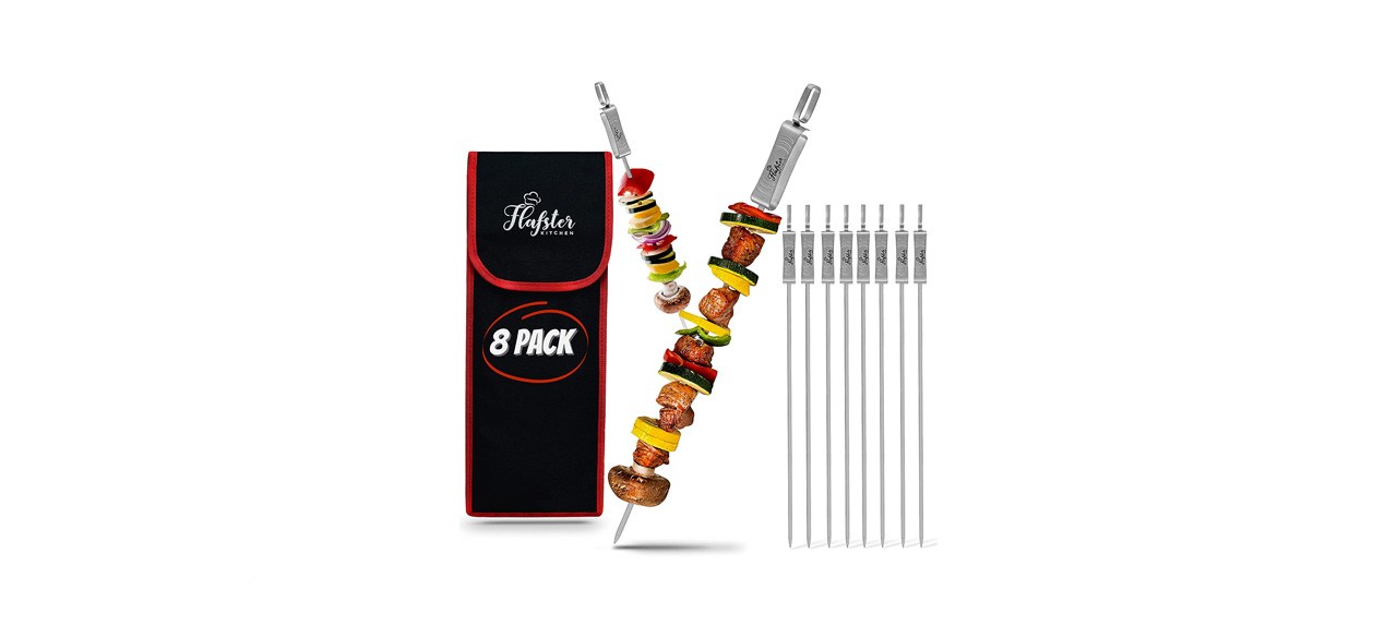 best Flafster Kitchen 16-Inch Flat BBQ Skewers