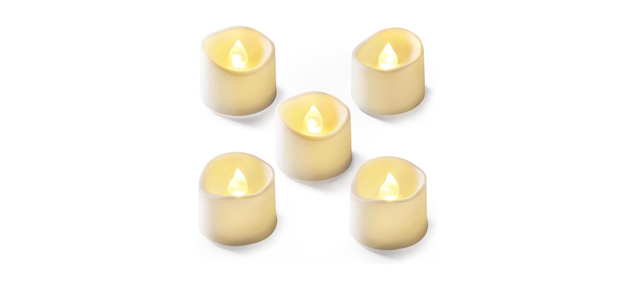 set of five flameless tea lights