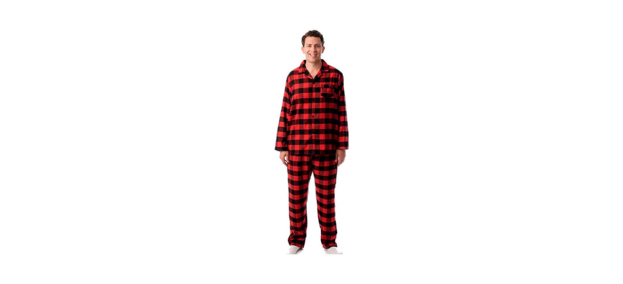 Best Followme Mens Plaid Button Front Flannel Pajama Set