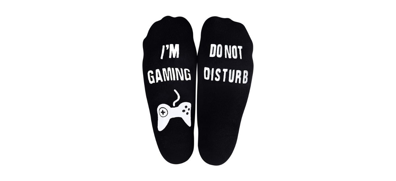 Lakatay Novelty Cotton Do Not Disturb Socks for Gamers on white background