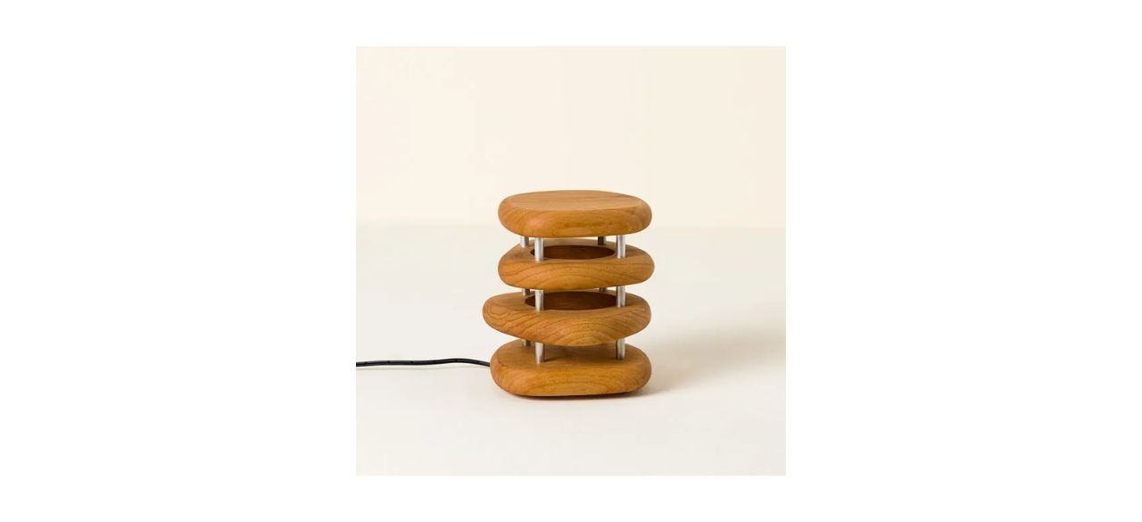 Long Distance Friendship Lamp, made of wooden stacked circles