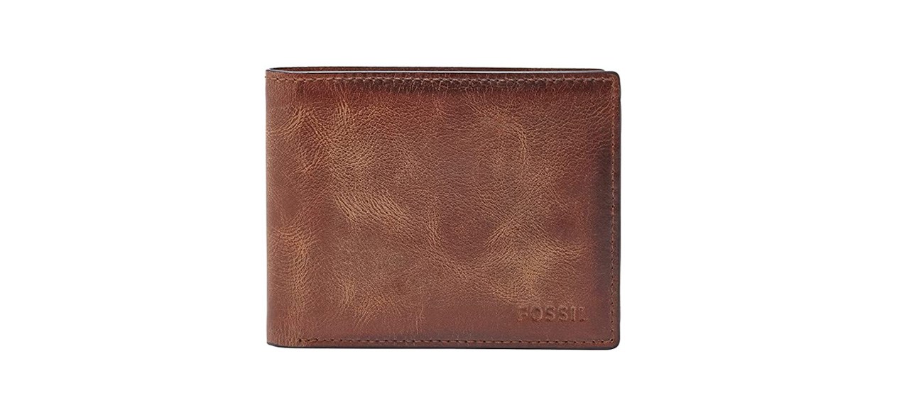 Fossil Derrick RFID-Blocking Leather Bifold Wallet with Flip ID Window