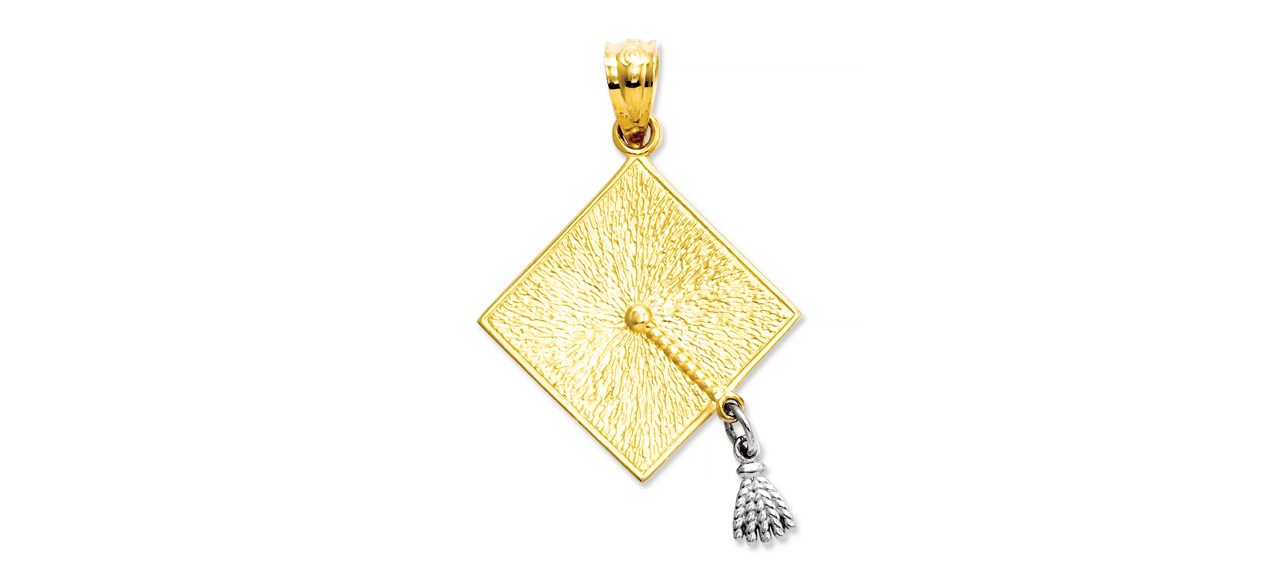 Macy's 14K Gold and 14K White Gold Graduation Cap Charm