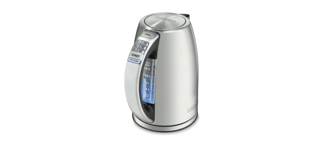 Cuisinart PerfecTemp Electric Kettle, stainless steel, on white background