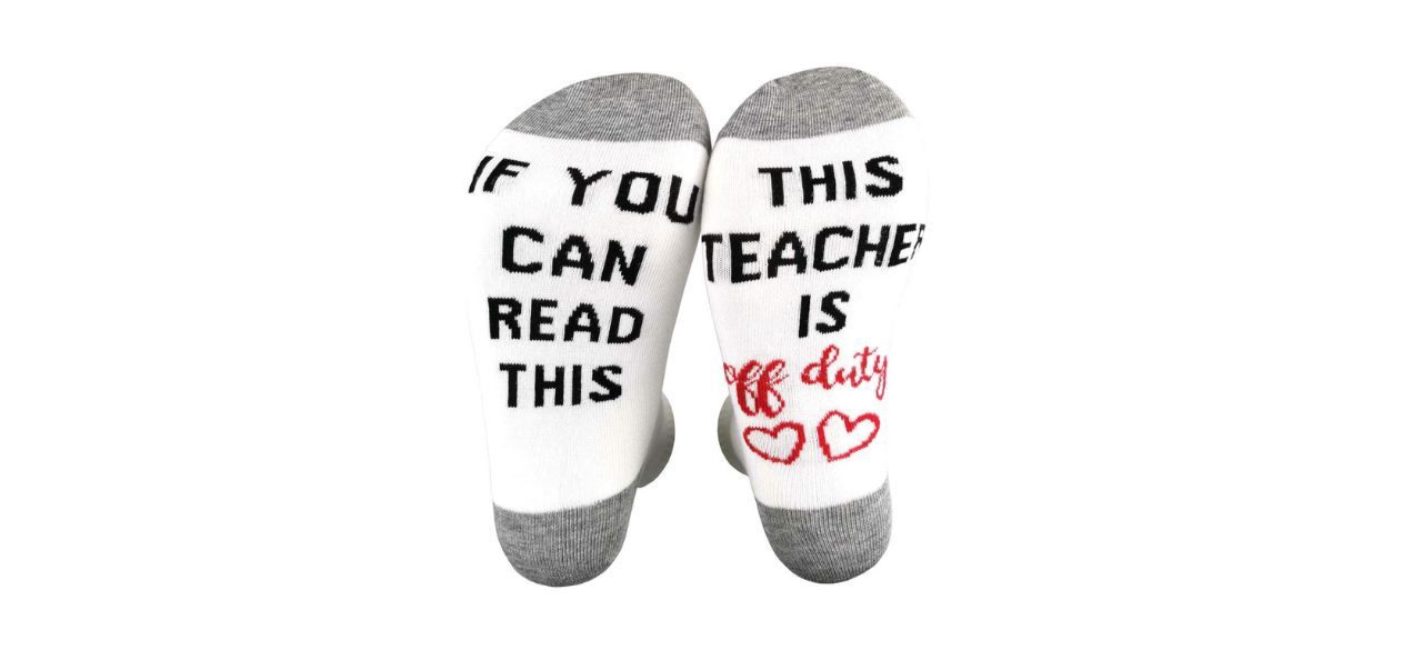 Xysocks If You Can Read This Teacher is Off Duty Funky Socks