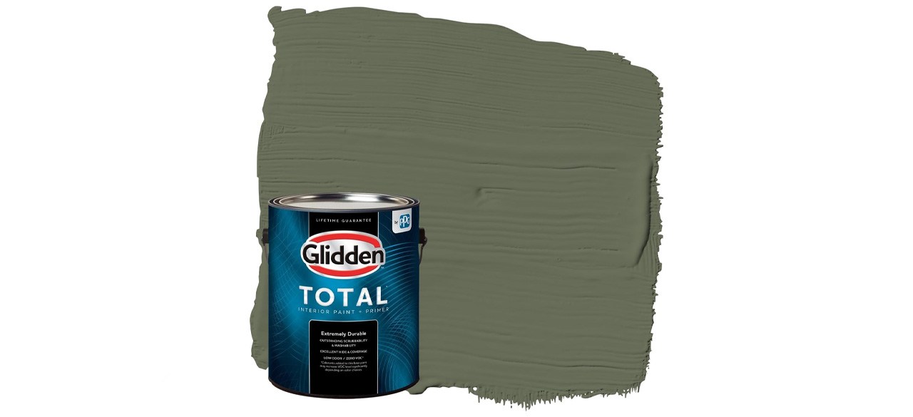 Glidden Total Interior Wall Paint & Primer All-in-One in All About Olive/Green, Semi-Gloss