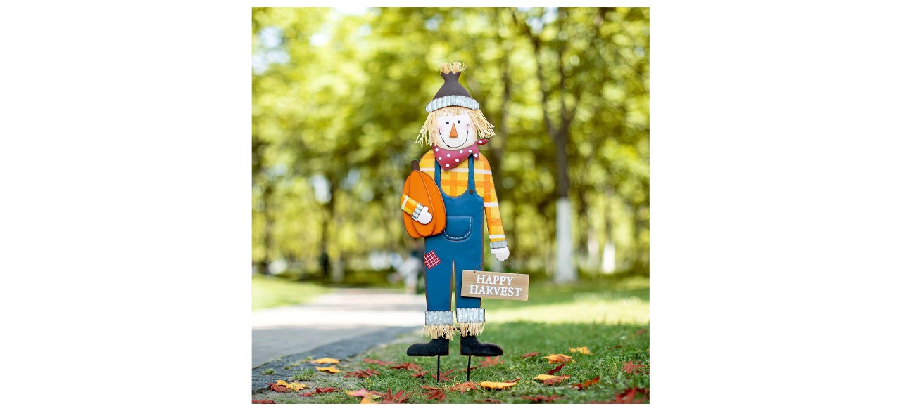 Glitzhome Fall Scarecrow Yard Stake