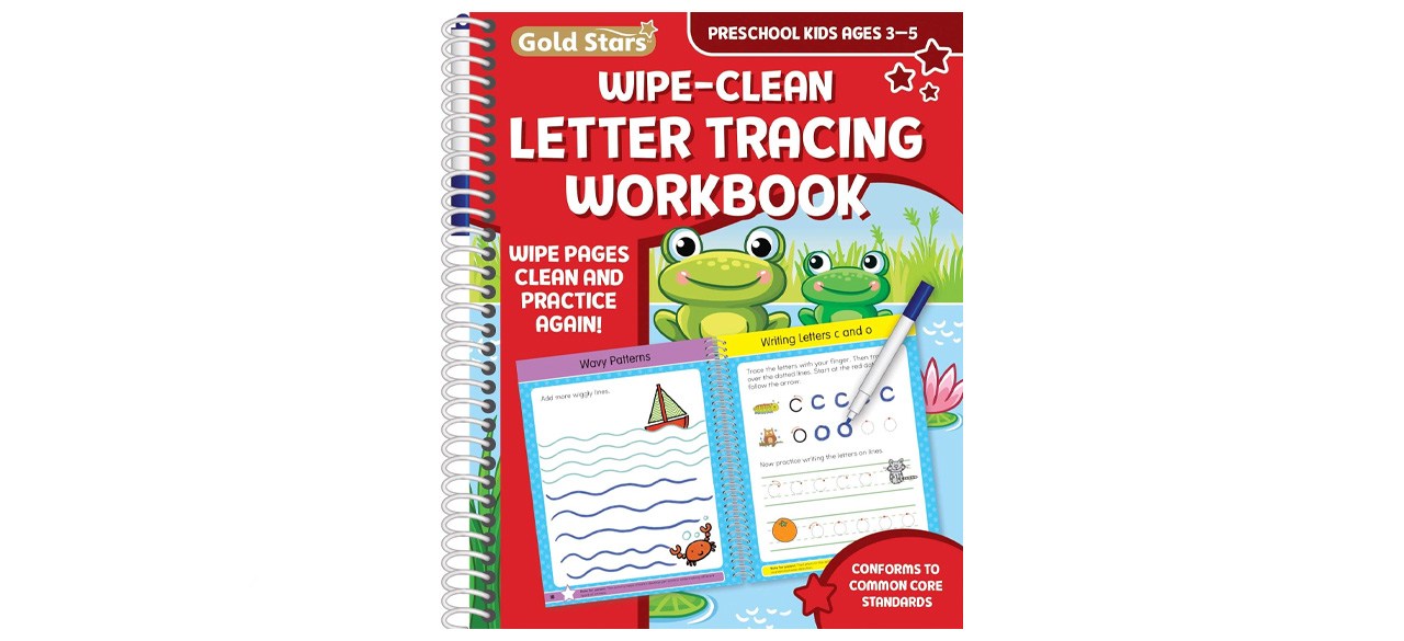 Gold Stars Wipe Clean Letter Tracing Workbook