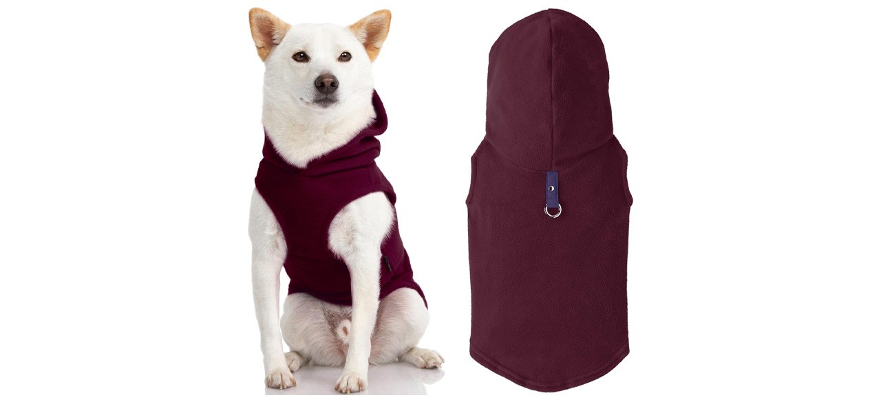 Gooby Fleece Vest Dog Hoodie with O-Ring Leash
