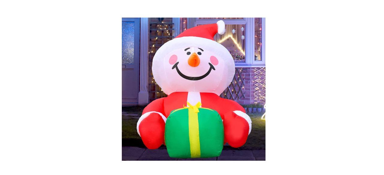 Best Goosh 4.5-Foot Inflatable Snowman With Christmas Hat