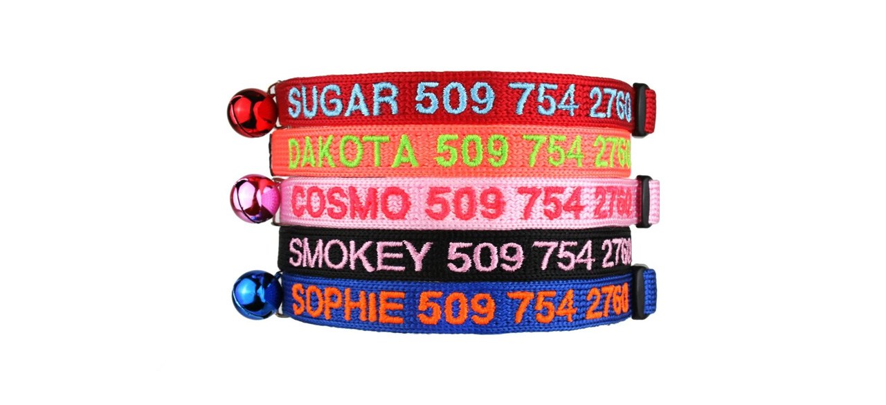 best GoTags Custom Embroidered Cat ID Collar