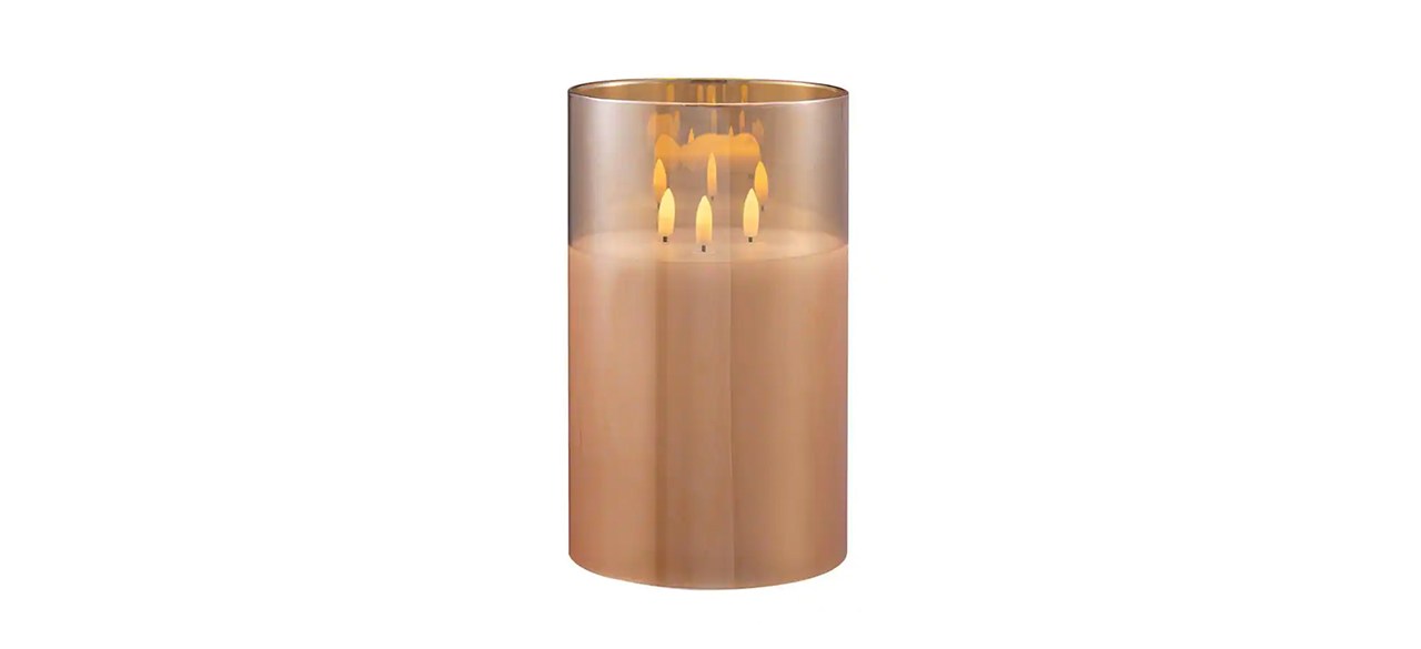 Best Grand Gold Mirrored LED Flameless Oversized Pillar Candle