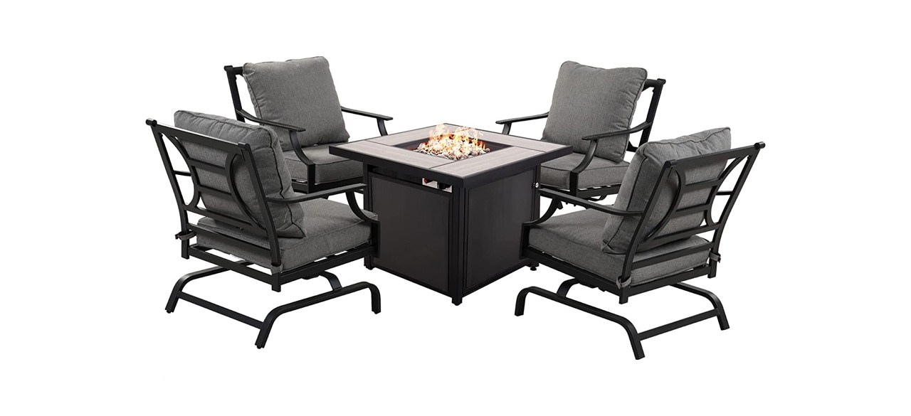 Living accents halsted best sale fire pit chat set