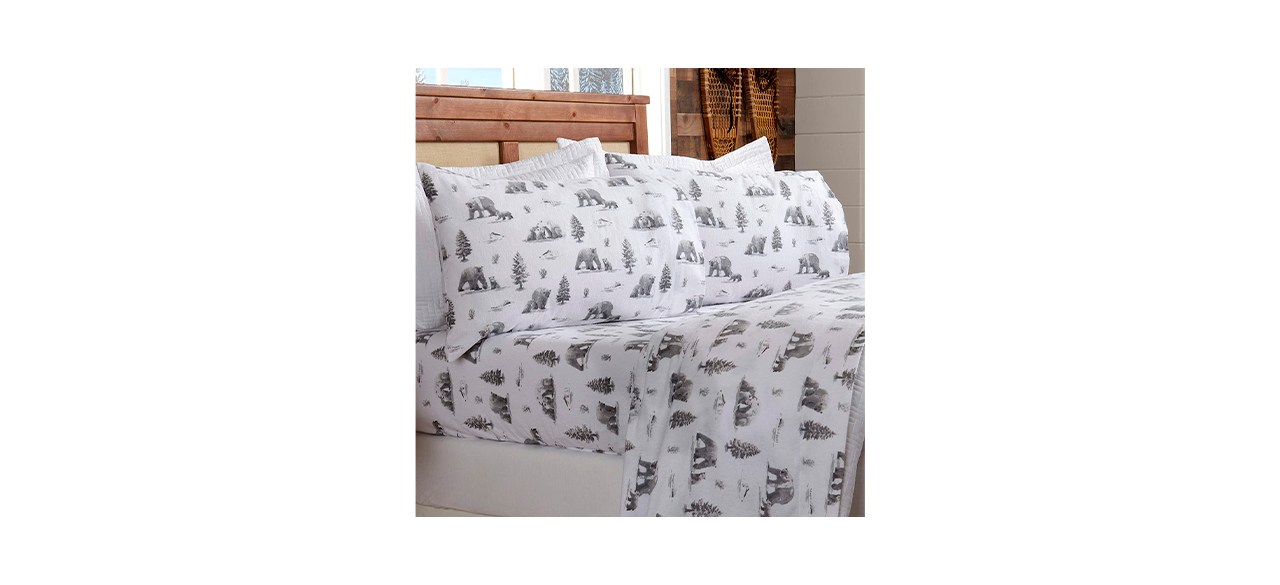 Best Great Bay Home Cotton Printed Flannel Sheet Set