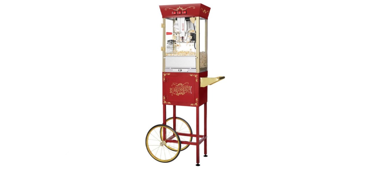 Great Northern Antique Red Popcorn Machine with Cart