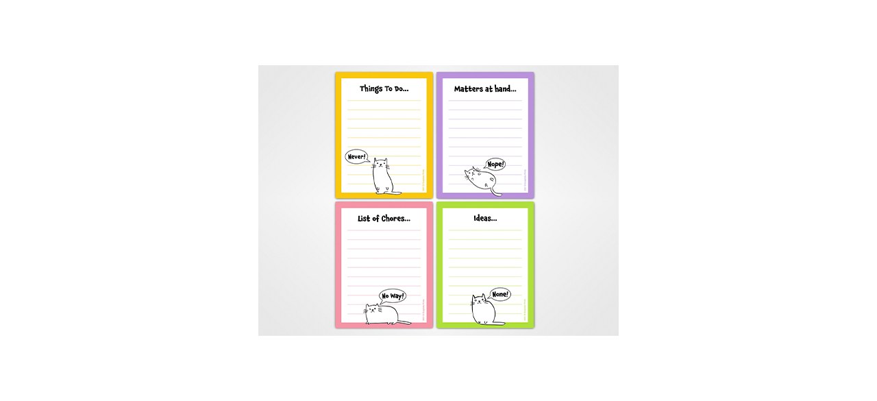 Best Guajolote Prints Sarcastic Cats 4-Pack Notepads