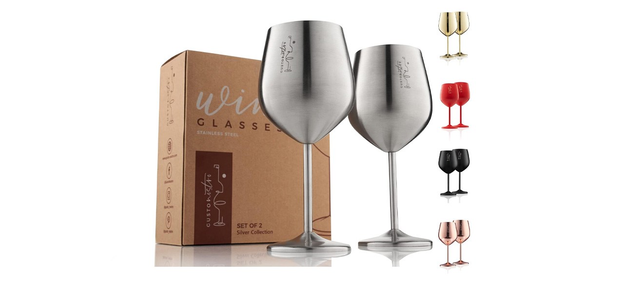 Gusto Nostro Stainless Steel Wine Glasses