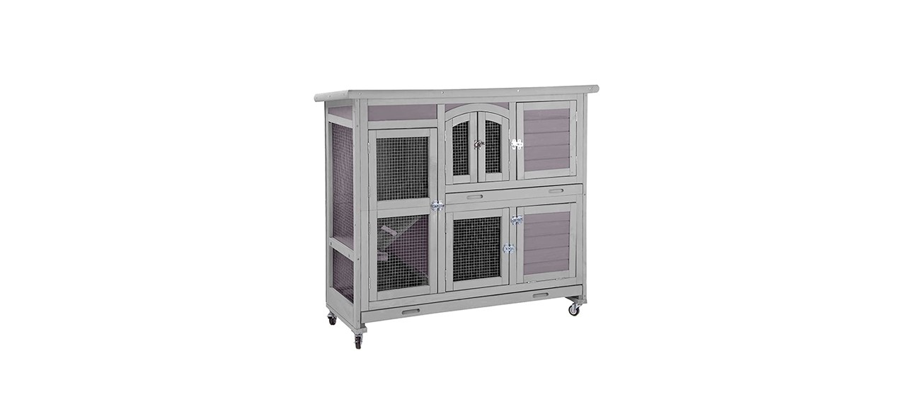 Best Gutinneen Indoor-Outdoor Rabbit Hutch