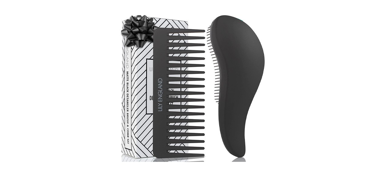 Best Lily England Detangling Brush and Wide-Tooth Comb Set