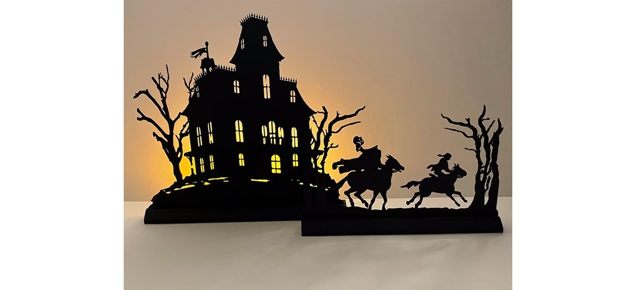 SchoonerBayCo Headless Horseman Scene Standing Wood Silhouette