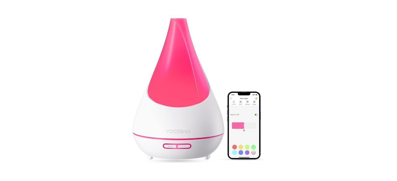 A white and pink cone-shaped diffuser