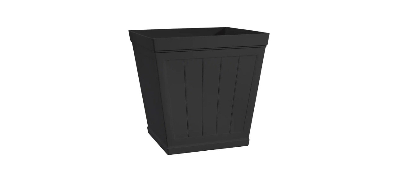 Best Hanover 20 in Black Beadboard Resin Square Planter