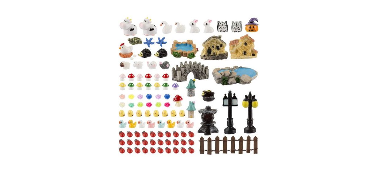 Best Haraqi 108-Piece Miniature Fairy Houses with Garden Accessories