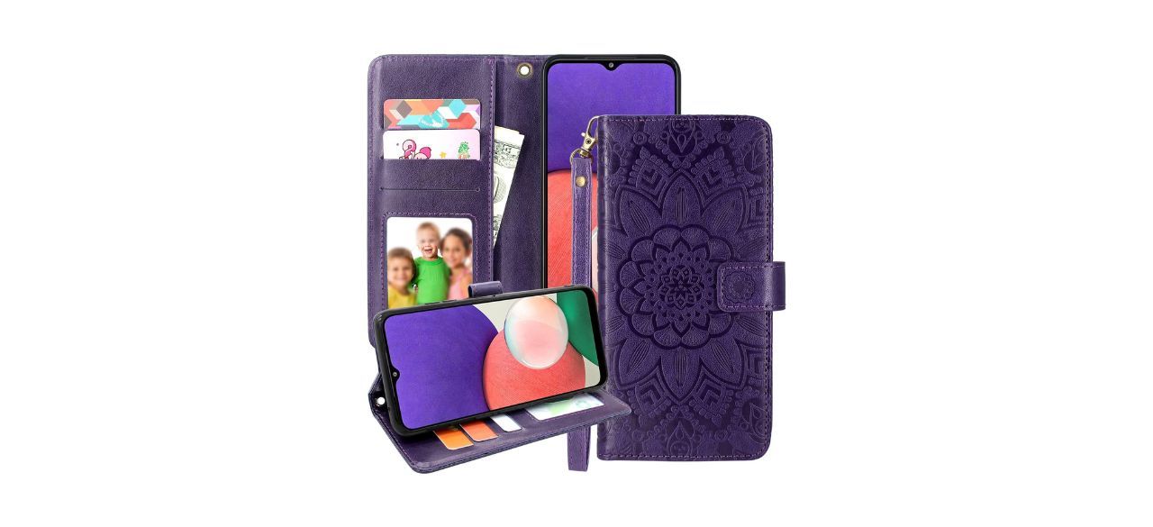 Best Harryshell Flip PU Leather Wallet Case with Kickstand