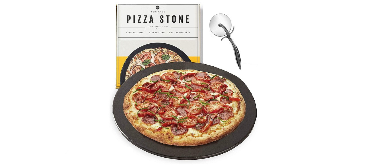 Heritage Black Ceramic Pizza Stone