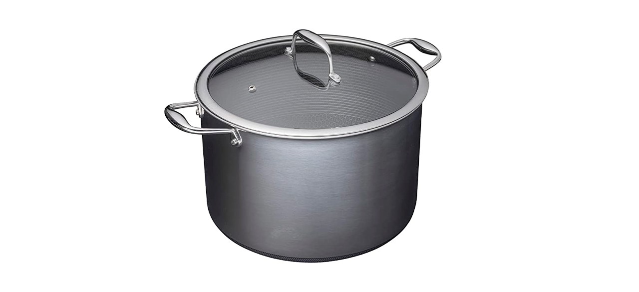 HexClad 1 Quart Hybrid Stainless Steel Pot with Glass Lid, Nonstick, Oven  Safe