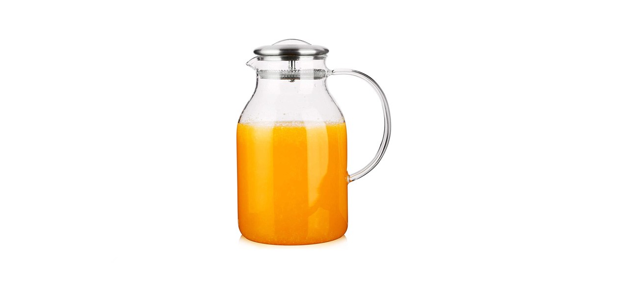 best Hiware Glass Pitcher with Lid and Spout