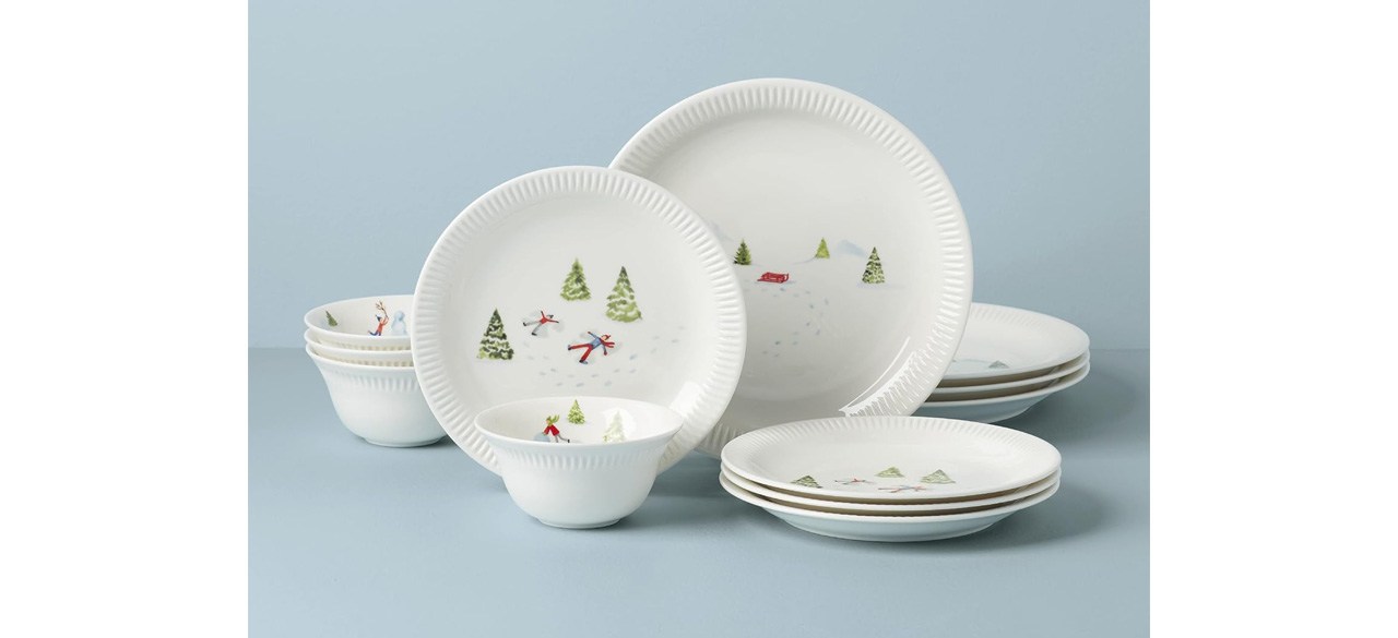 Lenox Profile Snow Day 12-Piece Dinnerware Set