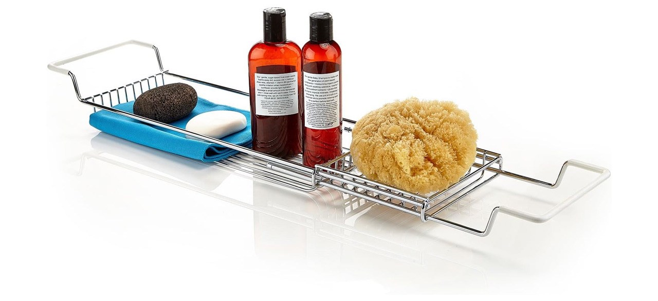 Home Intuition Stainless Steel Expandable Shower Bathtub Tray
