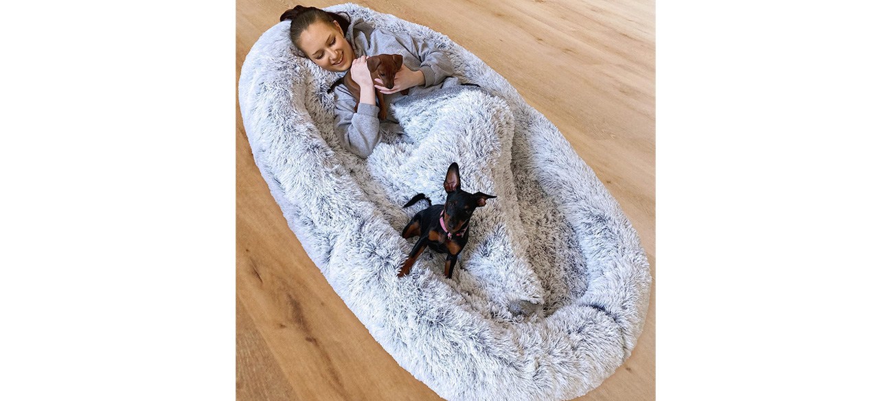 Get yours now before it's too late 🤩 #fyp #humandogbed #dogbed #nap #