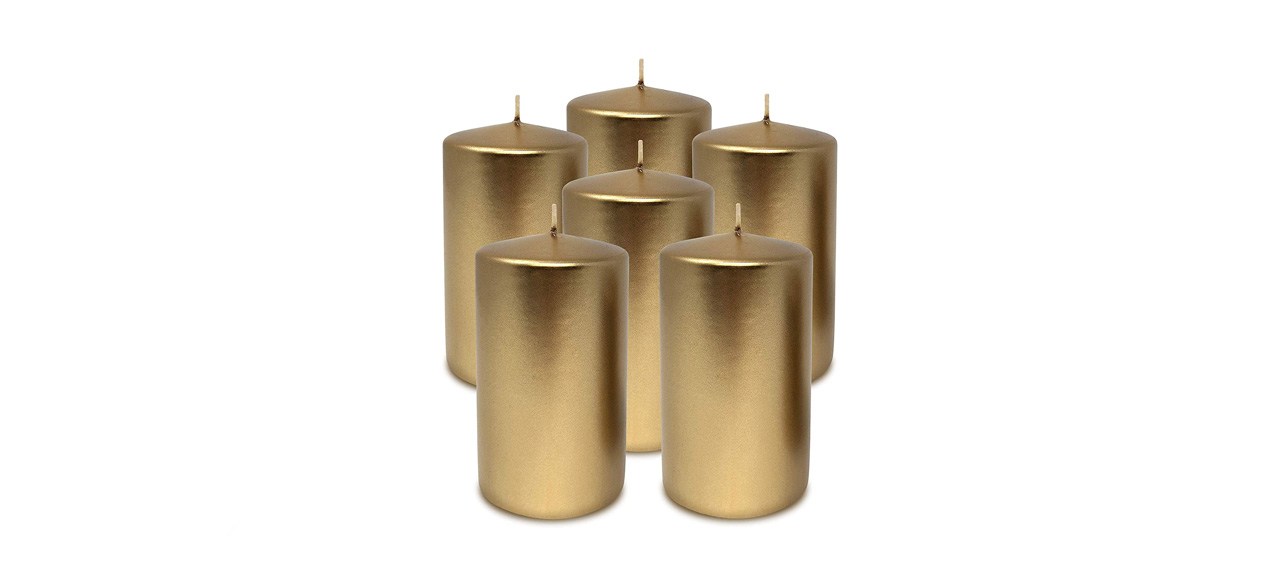 best Hyoola Metallic Pillar Candles