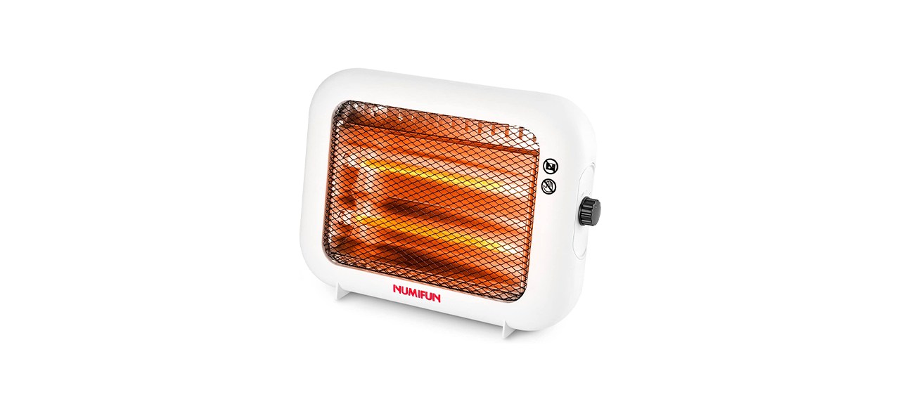 NUMIFUN Infrared Radiant Quartz Space Heater in white on white background