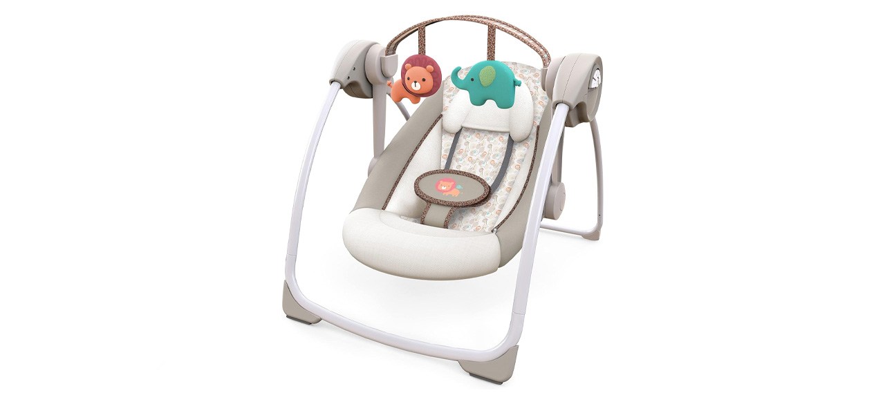 Ingenuity Soothe 'n Delight Compact Portable Six-speed Plush Baby Swing