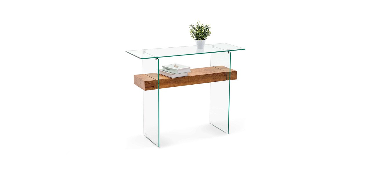 best Ivinta Narrow Glass Console Table