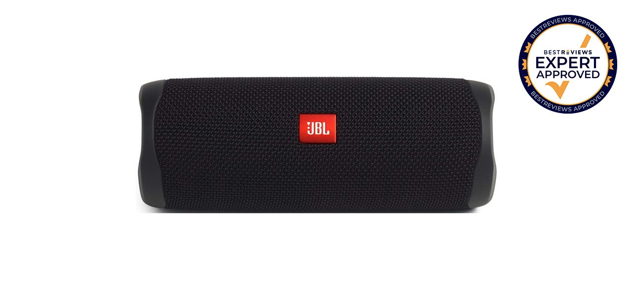 Portable speaker on white background