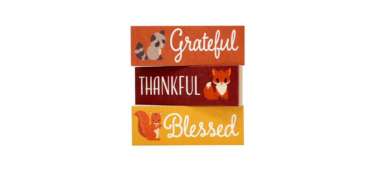 Best JennyGems Grateful Thankful Blessed Wood Block Signs