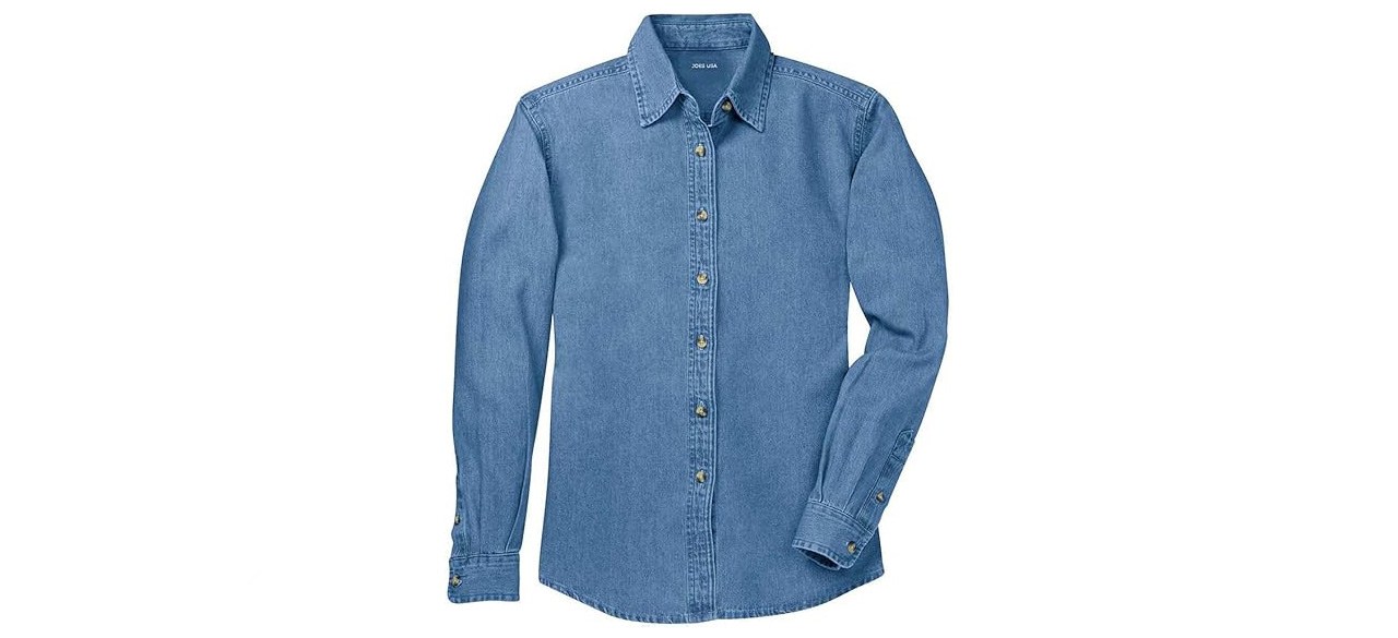 Joe's USA Ladies Long Sleeve Value Denim Shirt