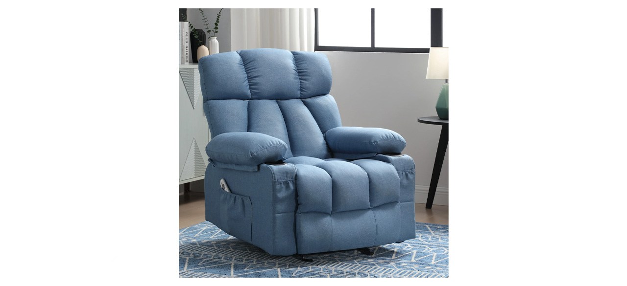 JONPONY Manual Recliner Chair with Heat Therapy and Massage Function